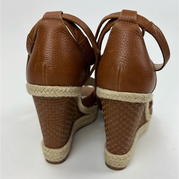 Paige Talia Wedge Ankle Wrap Sandals Women (Cognac) Size 10M - Picture 7 of 8